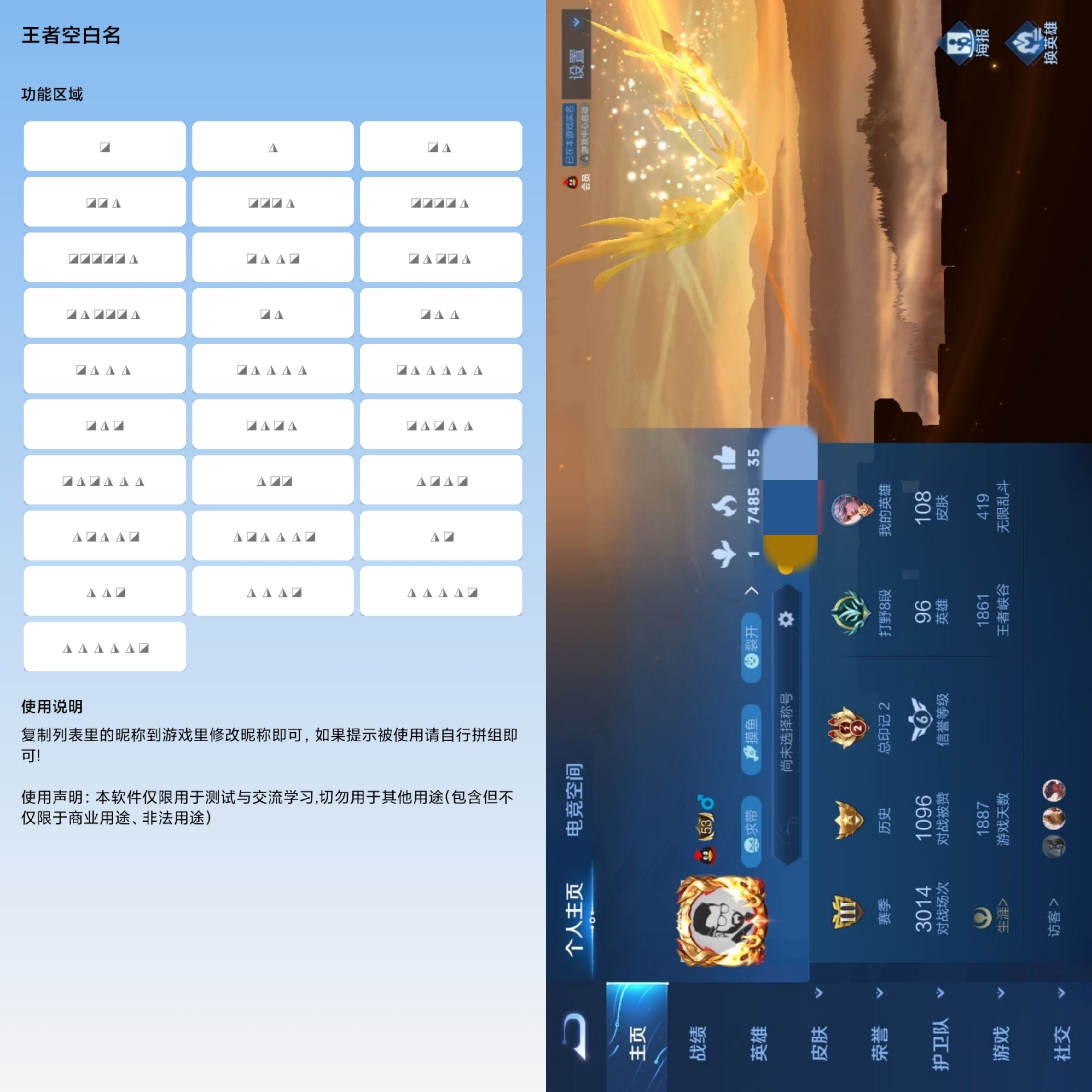 王者空白名截图1